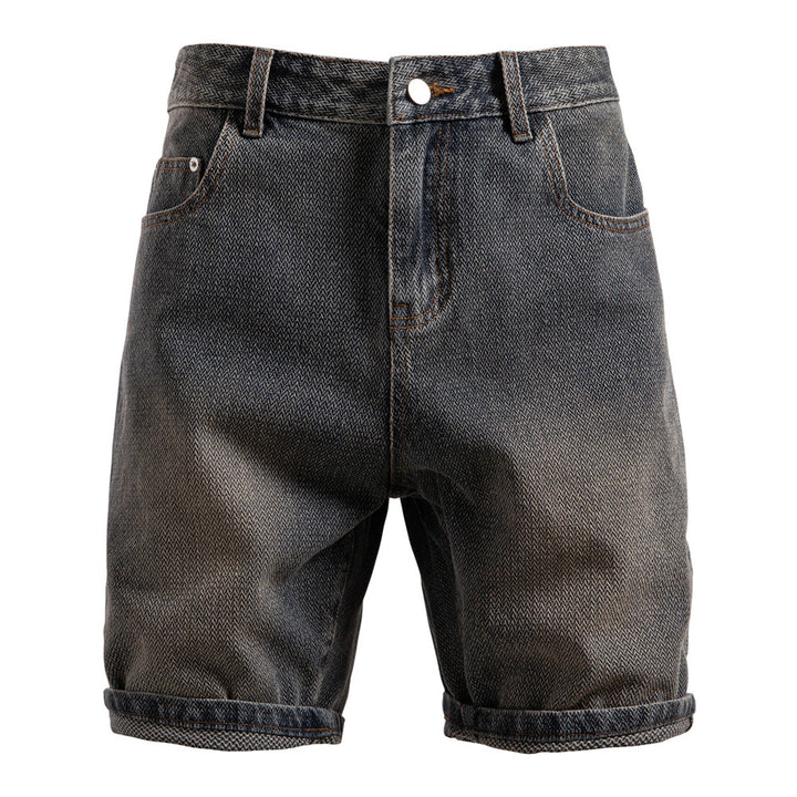 Herre jeans-shorts i afslappet design med højt hævede benafslutninger og sidelommer Stilla