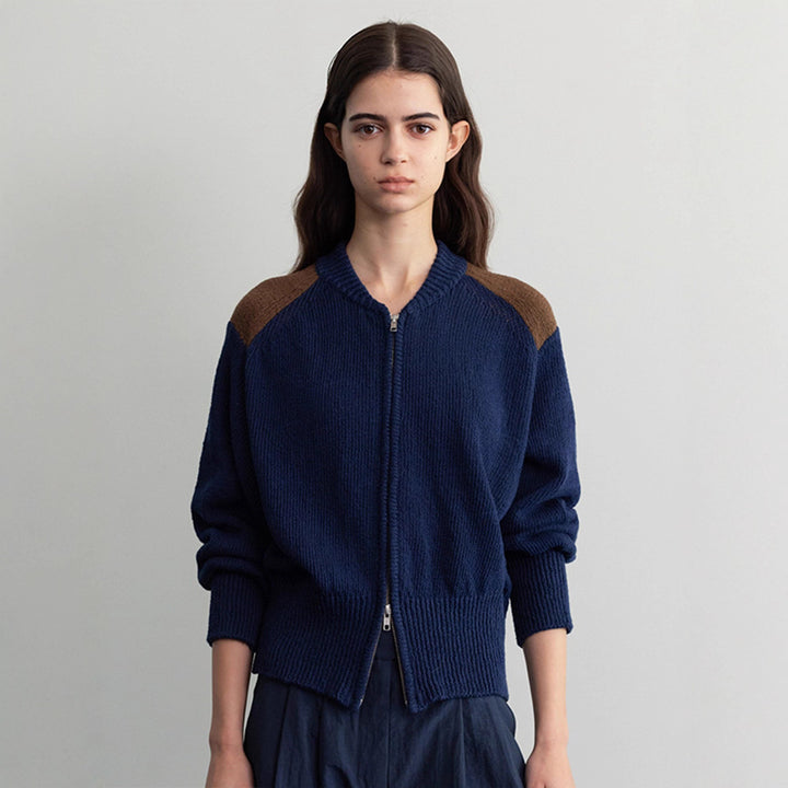 Kvinders fashionable cardigan med lynlås Stilla