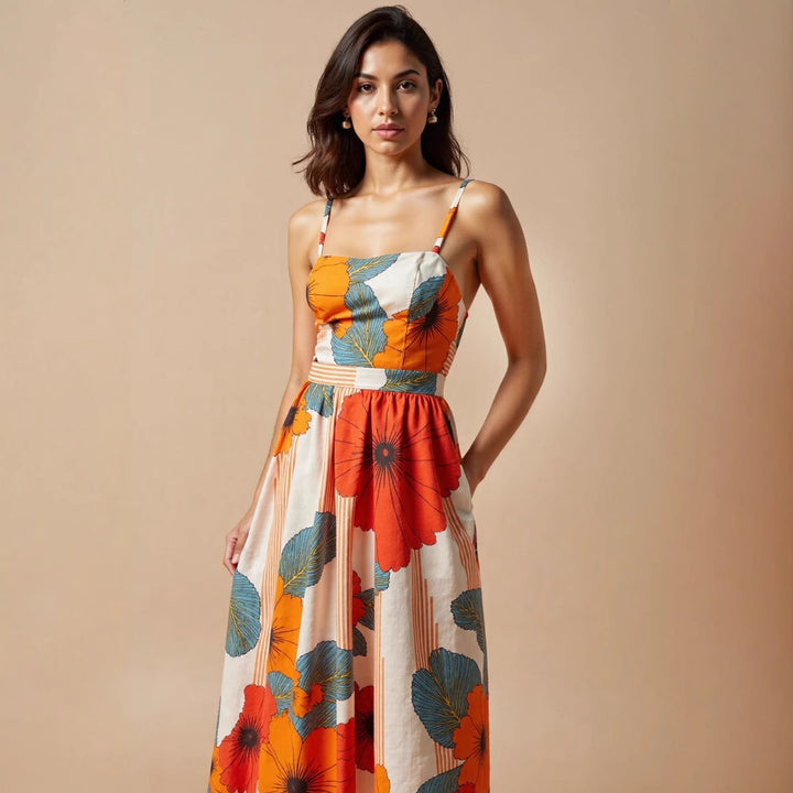 Dame Floral A-linje Maxi Kjole Stilla