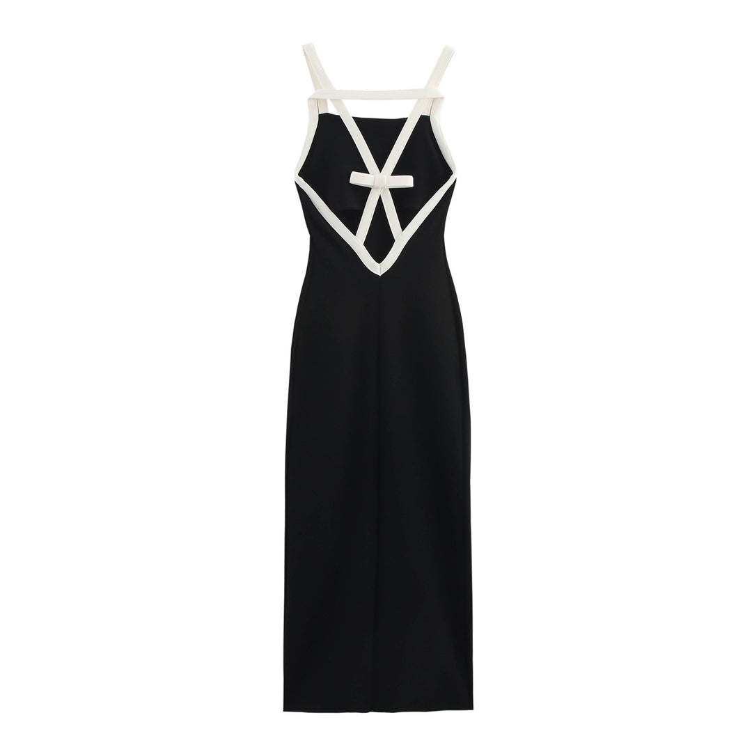 Femme Elegant Slip Maxi Kjole med justerbare stropper Stilla