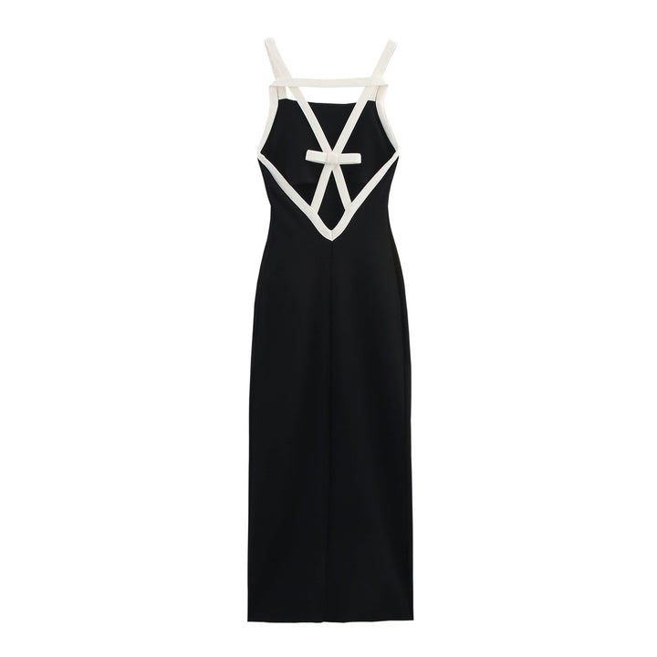 Femme Elegant Slip Maxi Kjole med justerbare stropper Stilla
