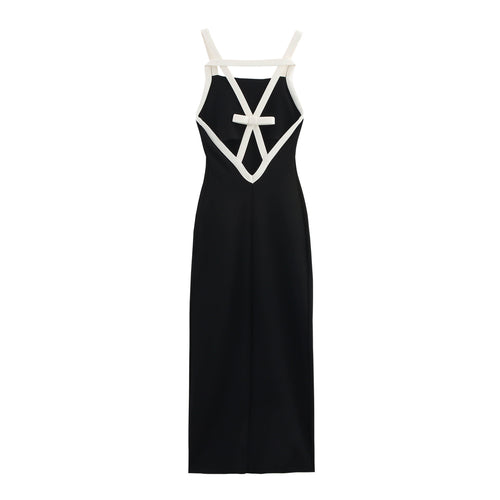 Femme Elegant Slip Maxi Kjole med justerbare stropper Stilla
