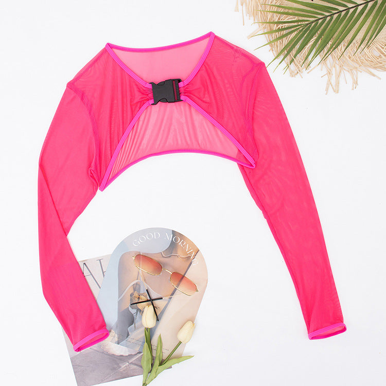 Dame Langærmet Crop-Top Overdel Skovae
