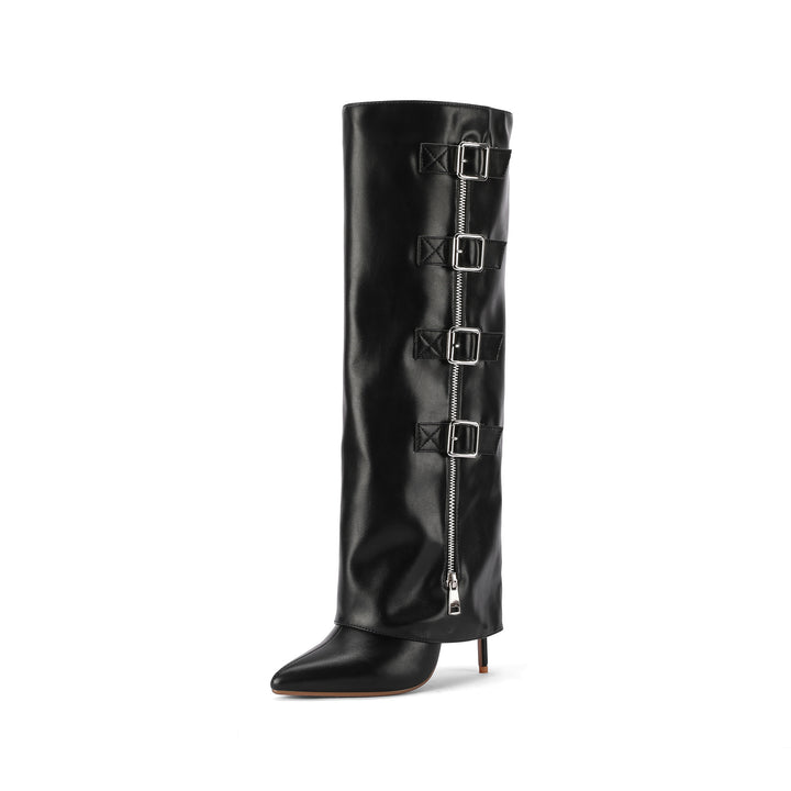 Dame High-Stiletto Over-the-Knee Mode Støvler med Spændeaccent Stilla