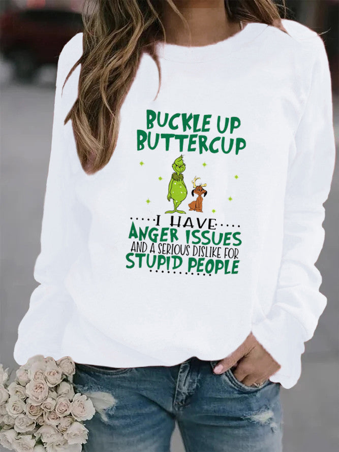 Kvinders sweatshirt med humoristisk citat og kreativt design Stilla