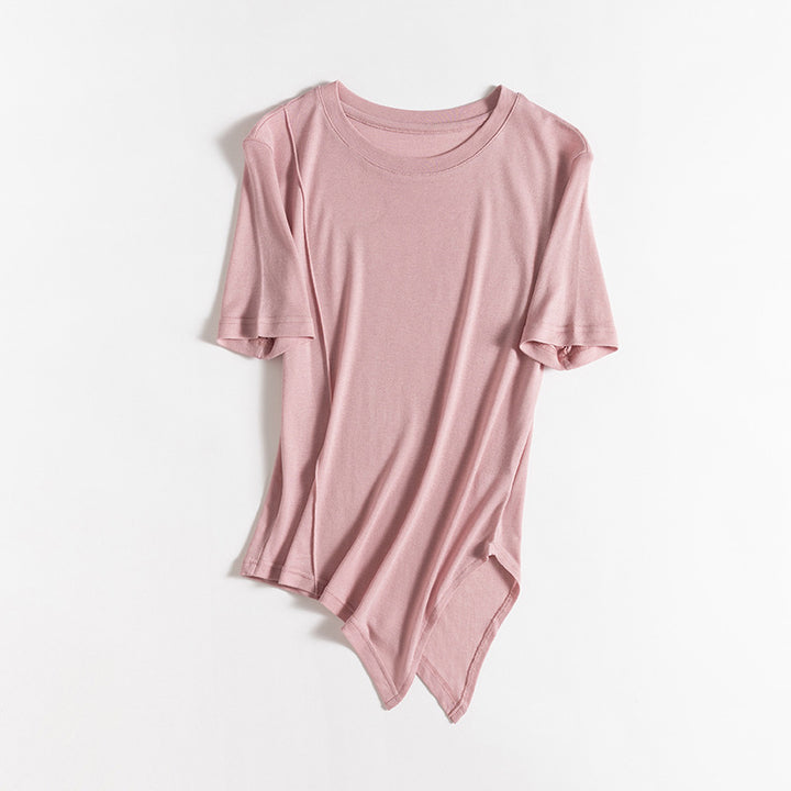 Femme Klassisk Rundhalset Basic T-Shirt Stilla