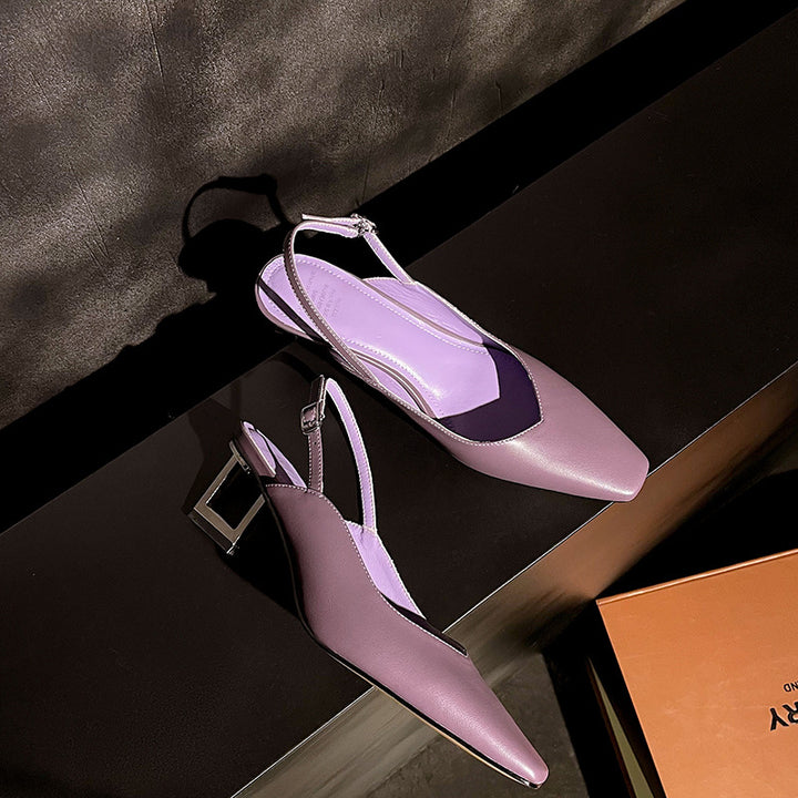 Dame Slingback Højhælede Pumps med geometrisk blokhæl Stilla