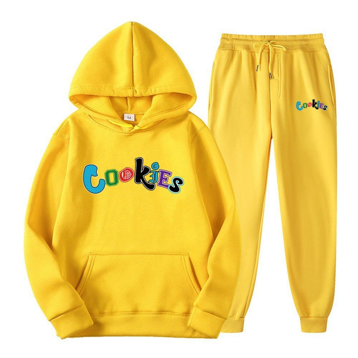 Women's Hoodie og Jogging Pants Sæt med Farverig Grafikprint Skovae