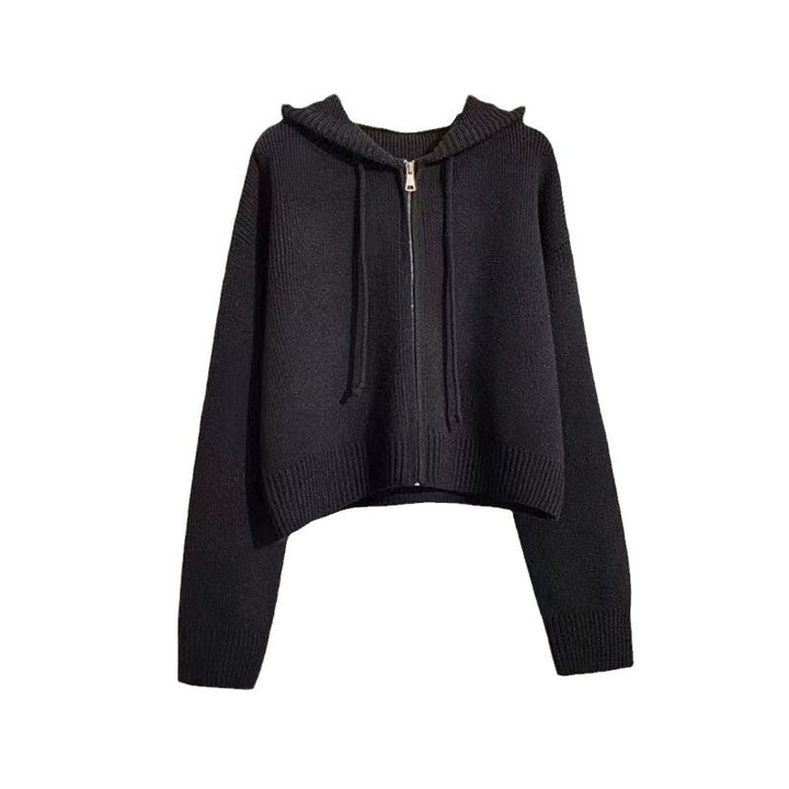 Kvinders cropped hoodie med fuld lynlås og hætte Stilla