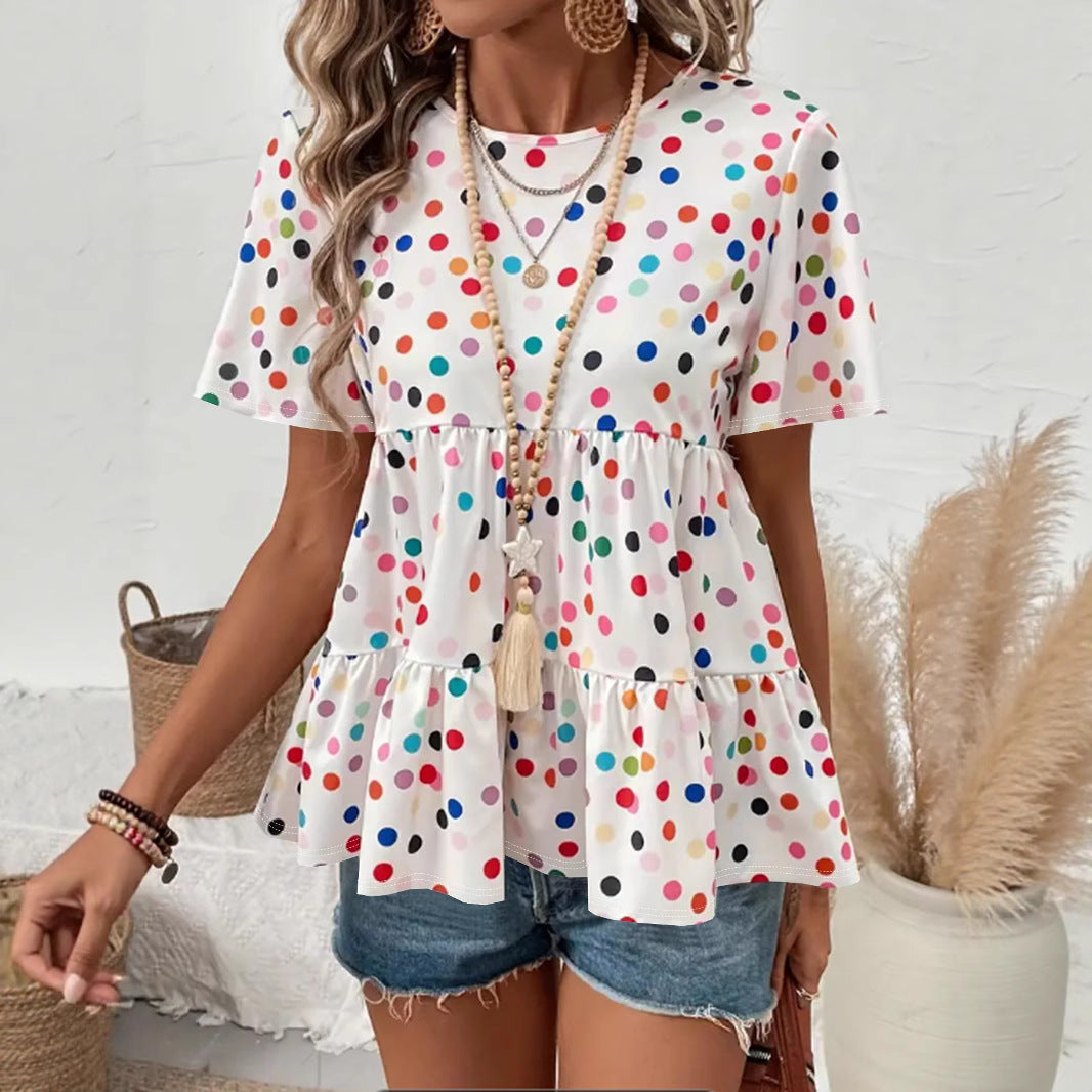 Dame Floral Peplum Bluse Stilla