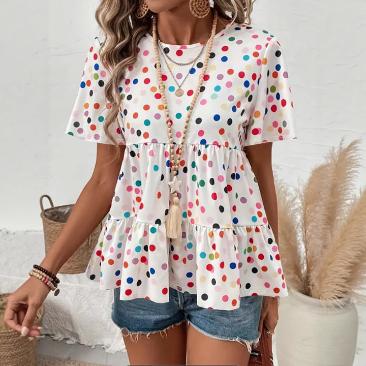 Dame Floral Peplum Bluse Stilla