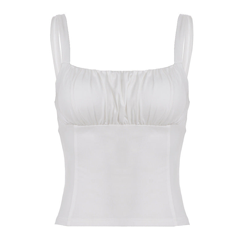 Dame-Bustier-overdel med smigrende pasform og fine volanger Skovae