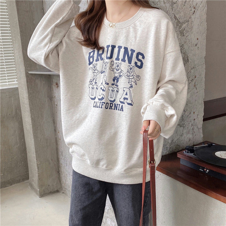 Femme Rundhalset Grafik Sweatshirt Stilla