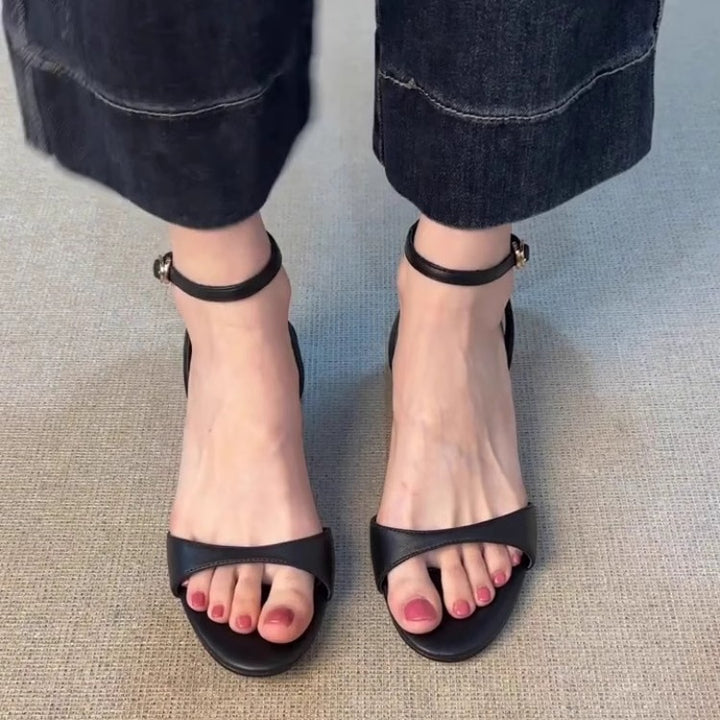 Dame Elegante Slingback Sandaler med justerbar ankelsnor Stilla