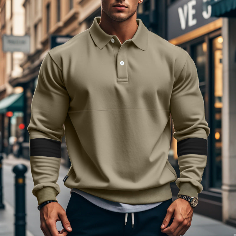 Herrer moderigtig sweater med stilige kontrastelementer Stilla