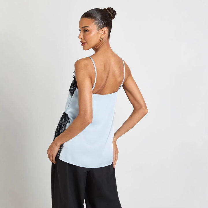 Dame Satin Cami med spidsdetaljer Skovae