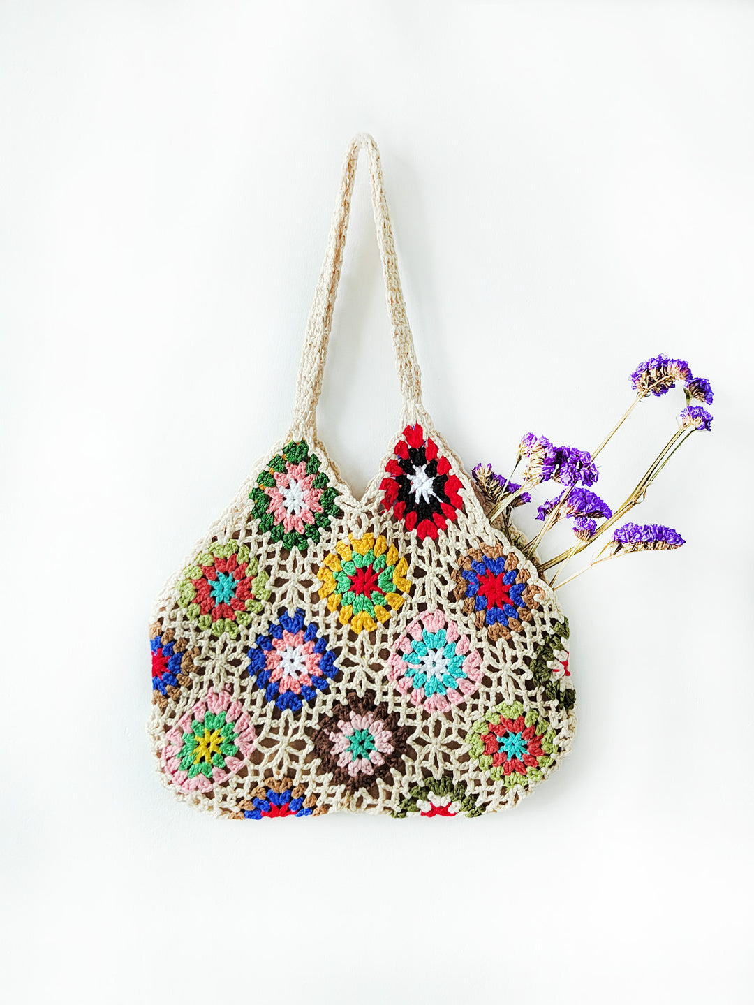 Dame hæklede patchwork-crossbody taske Stilla
