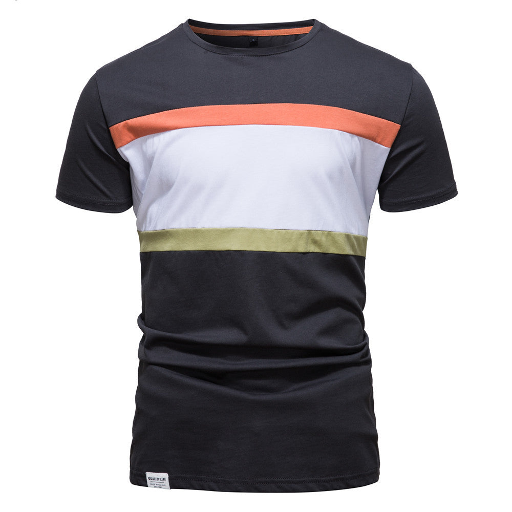 Herrer mode T-shirt med trendy farveblokke Stilla