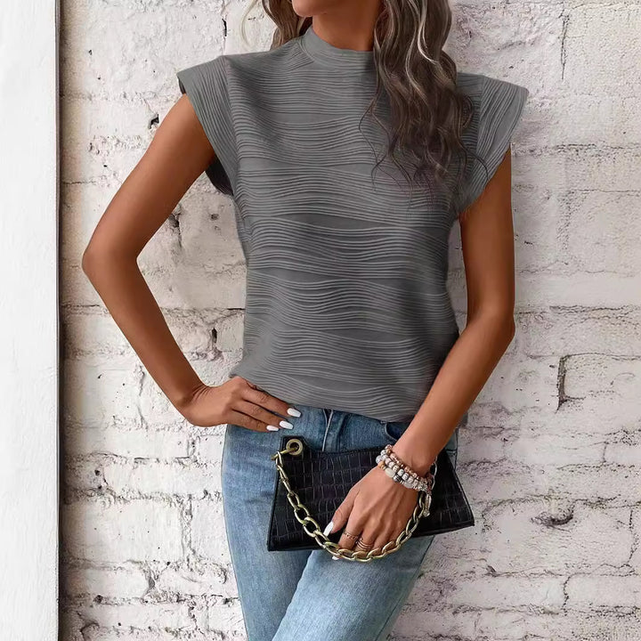 Dame elegant top med struktureret design Stilla
