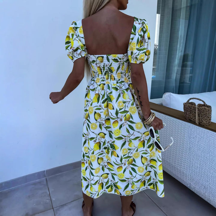 Dame Floral Cut-Out Midi Kjole Stilla