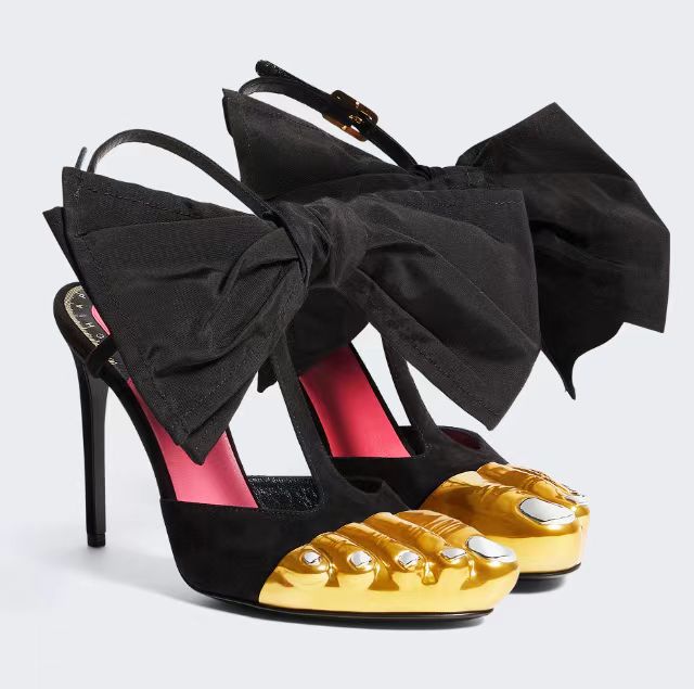 Femme luksus sløjfe-dekorerede slingback højhælede sko Stilla
