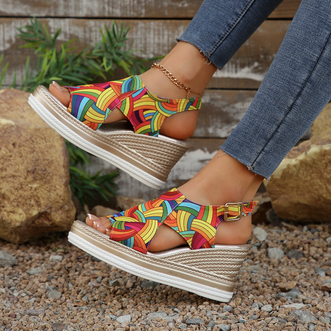 Dame Wedge-sandaler med moderigtig farve og anatomisk fodseng Stilla