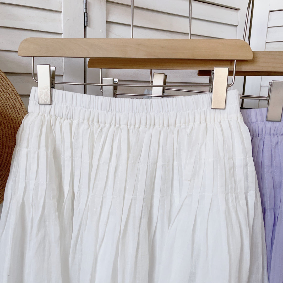 Dame Plissé Maxi Skørt Kollektion med elastisk Talje Stilla