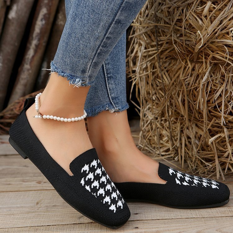 Dame elegante slippers med stilfuldt hørmønster og fleksibel sål Stilla