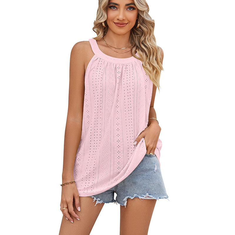 Dame luftig sommeroverdel med legende cut-out-design Stilla