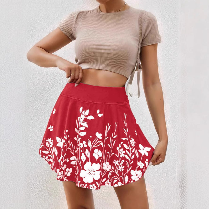 Dame Flydende Floral Print A-Linie Nederdel Stilla