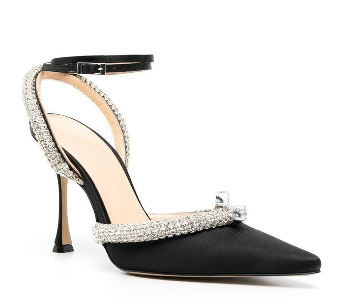 Femme Elegante Krystal-beriget Højhælede Slingback Pumps Stilla