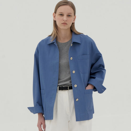 Dame Oversized Utility-Jakke med praktiske lommer og moderne knapdetaljer Stilla