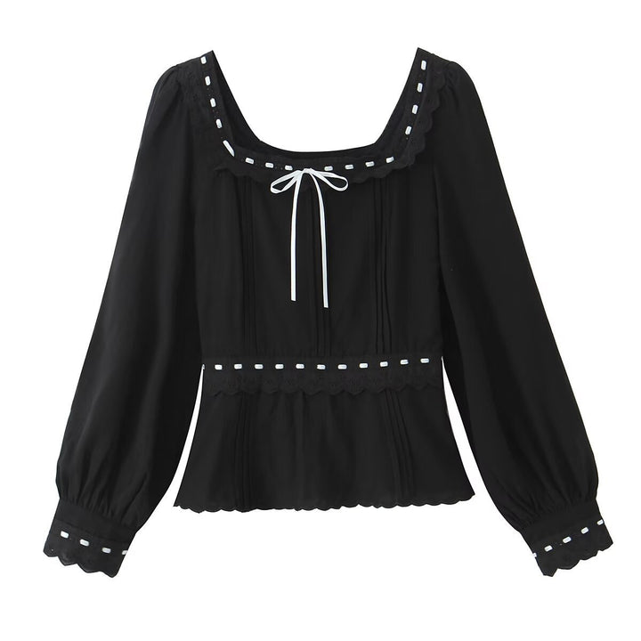 Femme Rüsch Peplum Bluse med bølget detalje Stilla