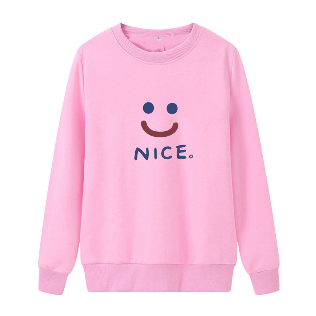 Kvinder casual sweatshirt med muntert smil motiv Skovae