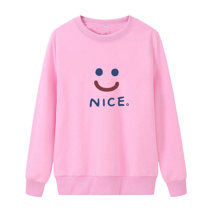 Kvinder casual sweatshirt med muntert smil motiv Skovae