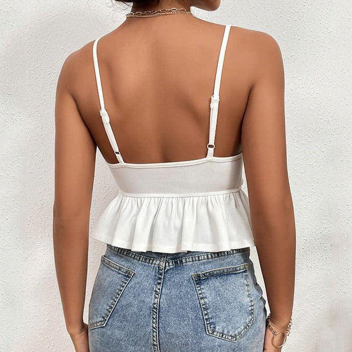 Dame Wickelbluse mit schickem Rüschendesign Skovae