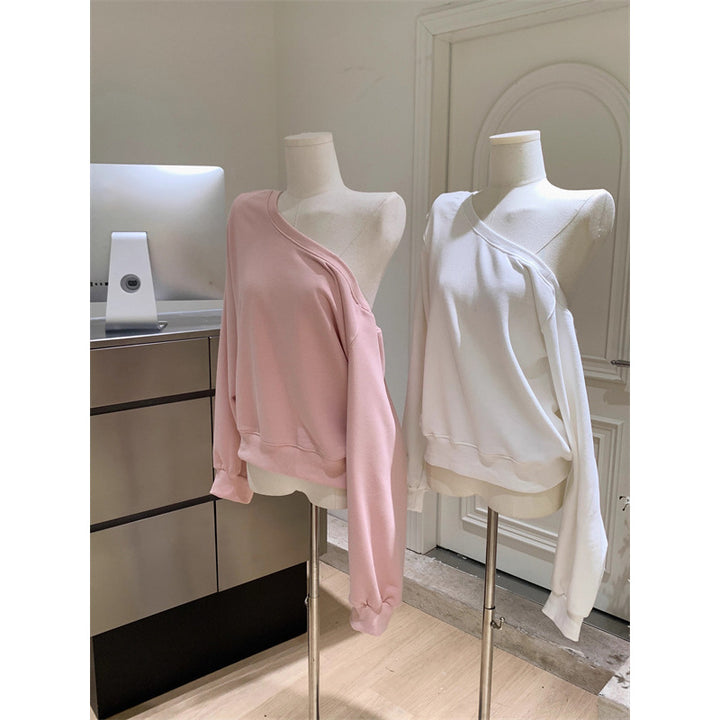 Femme Asymmetrisk Off-Shoulder Sweatshirt Stilla