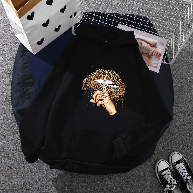Kvinders hoodie med markant leopardmønster Stilla