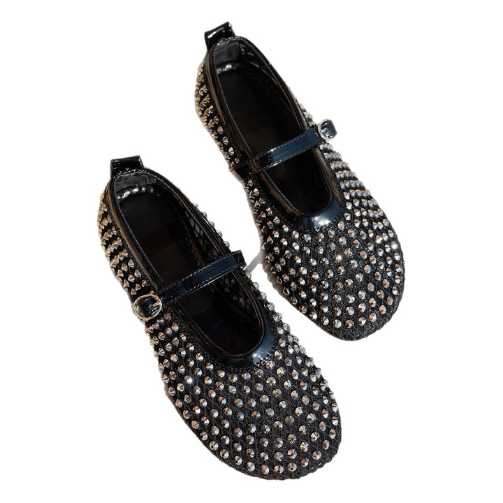 Dame Elegant udsmykket Ballerina med rem Stilla