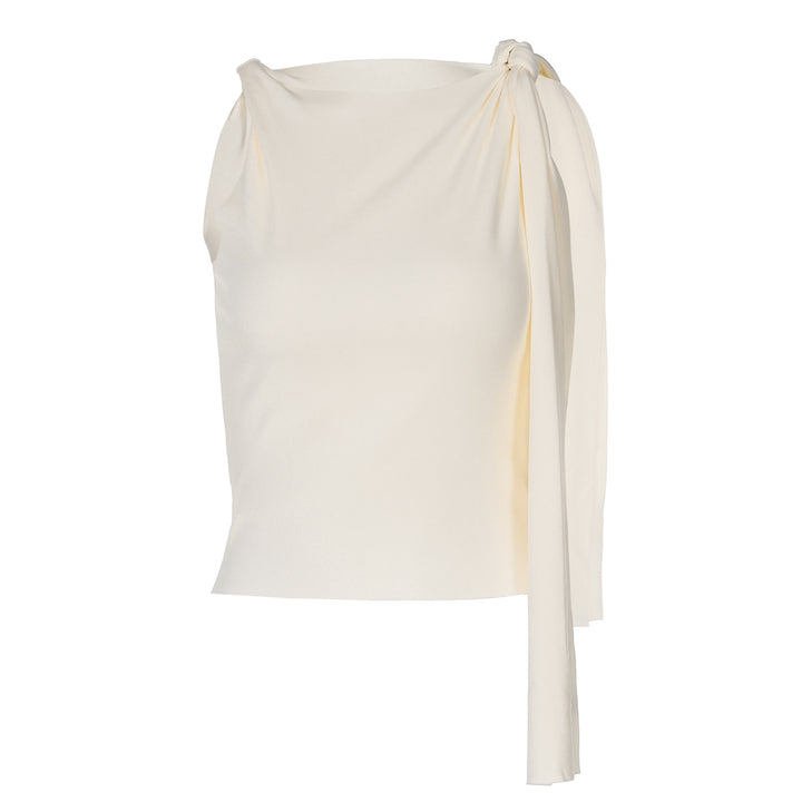 Dame elegant top med asymmetrisk design og raffinerede ærmeaccenter Stilla
