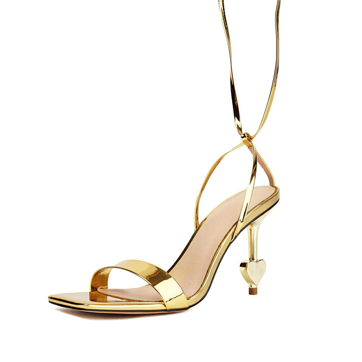 Femme Metallic Hjerte-Detail Sandaler Kjole Stilla