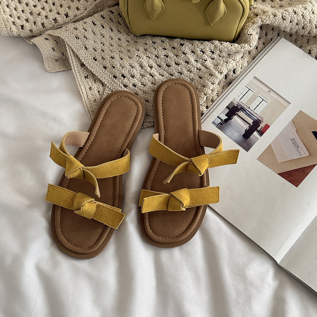 Femme Stilfulde Knyttede Slide Sandaler Stilla