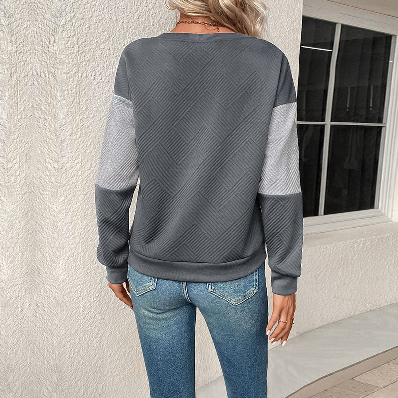 Dame Casual Sweatshirt med moderne geometriske mønstre Stilla