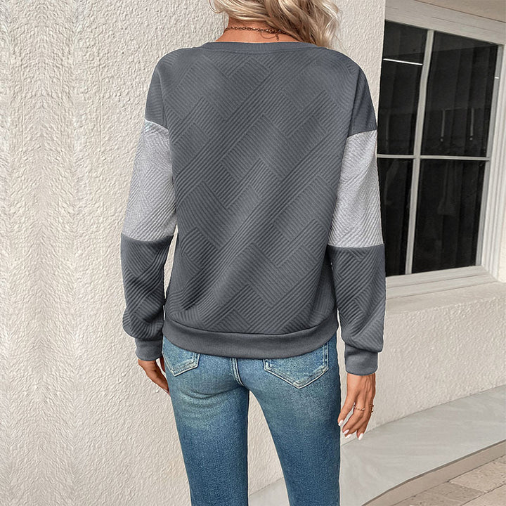 Dame Casual Sweatshirt med moderne geometriske mønstre Stilla