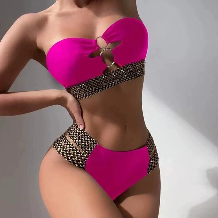 Dame Strapless Høj Talje Bikini Sæt Stilla 1750839995