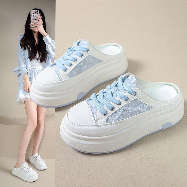 Dame Sneakers med transparent detalje og komfortabel plateau sål Stilla