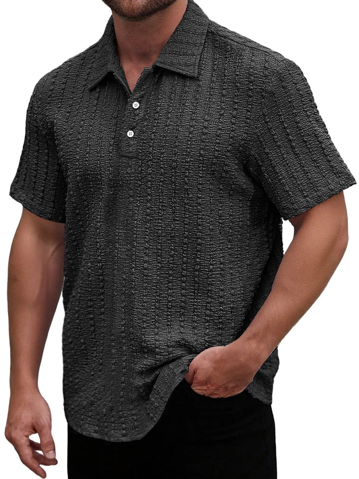 Herrer Struktur Kortærmet Poloshirt Stilla