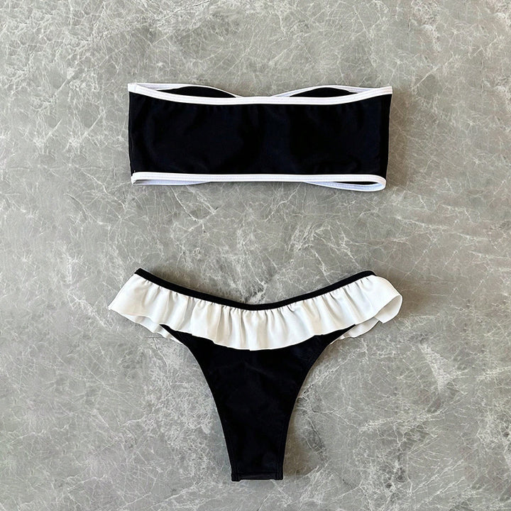 Dame Volant Strapless Bikini Sæt Stilla