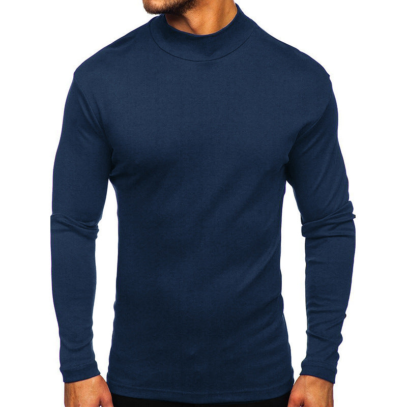 Herrer langærmet T-shirt med høj krave og funktionelt design Stilla