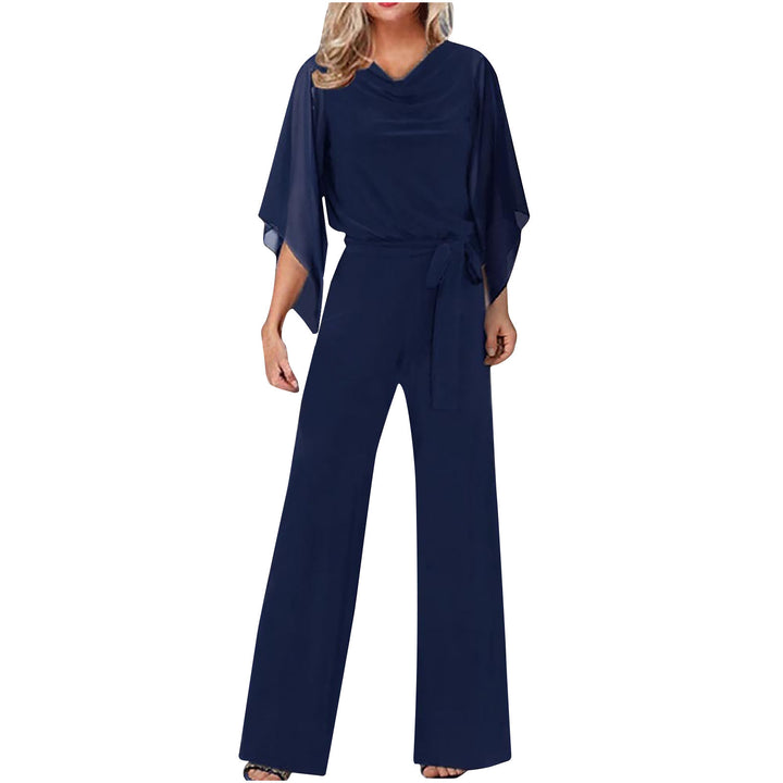 Dame Elegant Jumpsuit med flydende overdel og bred ben Stilla